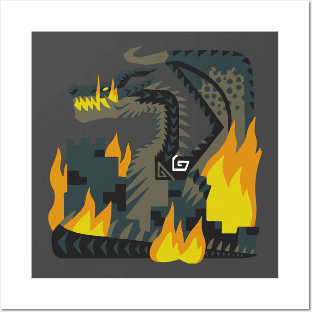 Monster Hunter World: Large Fatalis Icon Wall Art by Scribix